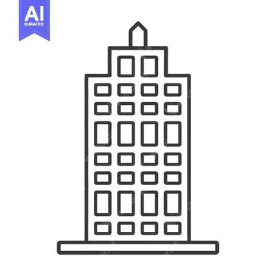 A tall office building composed of many rectangular windows is depicte