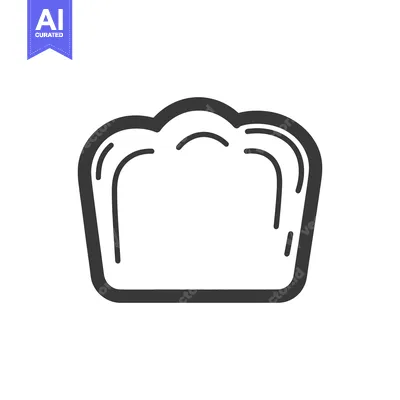 Aset desain premium: A stylized illustration depicting a slice of fluffy bread