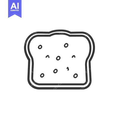 Premium design asset: A simple illustration depicting a slice of bread on white