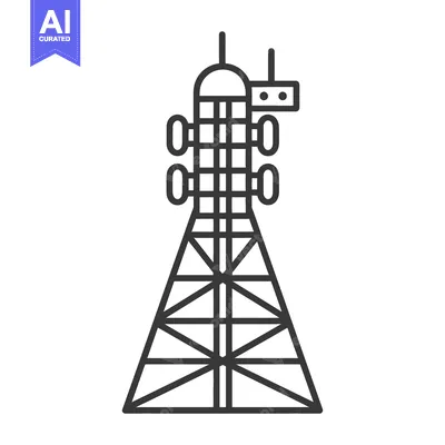 A tall communications tower displaying broadcasting and reception equi