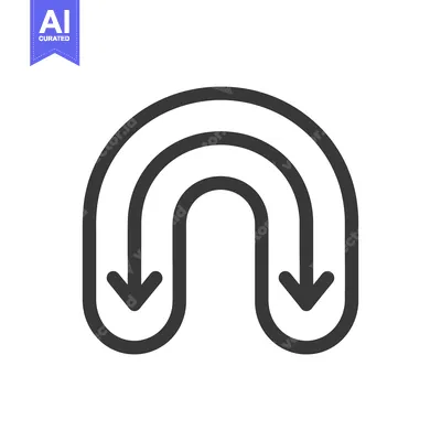 Premium design asset: The u shaped arrow graphic demonstrating a directional change