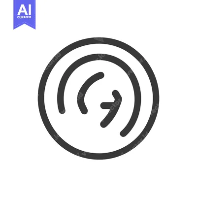 Aset desain premium: An abstract circular arrow design with concentric rounded shapes