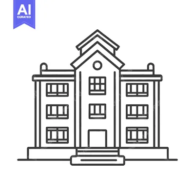 Premium design asset: A three story building with multiple windows and a small roof