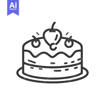 Aset desain premium: A delicious dessert cake with fruit decoration on top