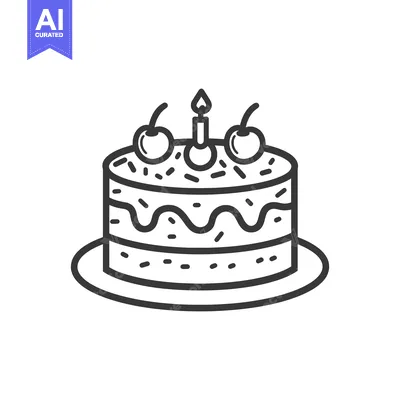 Aset desain premium: A black and white decorated cake with a lit candle