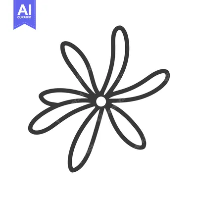 Aset premium populer: Simple and elegant black line drawing of a flower image