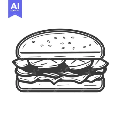 Aset premium populer: A delicious burger with different ingredients between two buns