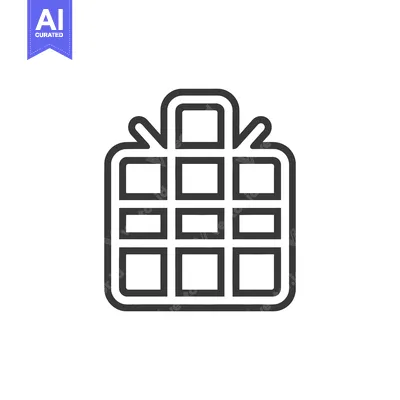 Popular premium asset: A simple black and white graphic of a waffle illustration