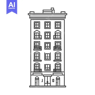 Popular premium asset: A simple outlined drawing depicting a multi story building