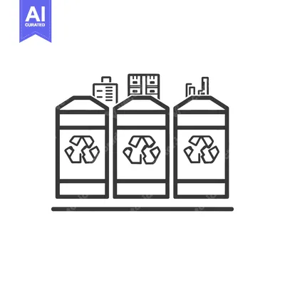 Aset premium populer: Three Recycling Containers Depicting a Sustainable Environmental Progr
