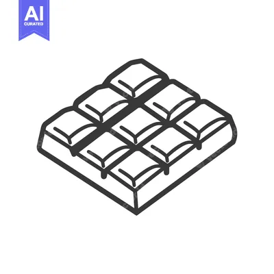 Aset premium populer: A stylized isometric illustration of a chocolate bar