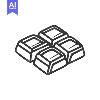 Aset premium populer: Four square pieces of what appears to be chocolate in a design