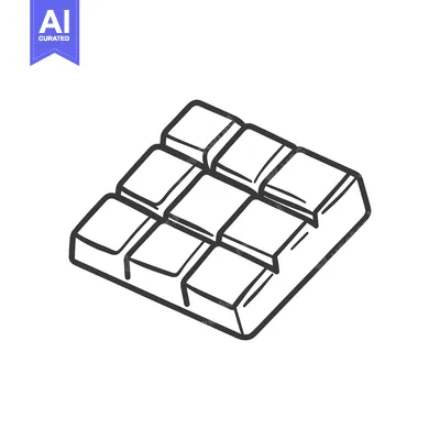 Aset premium populer: A hand drawn illustration of a delicious chocolate bar