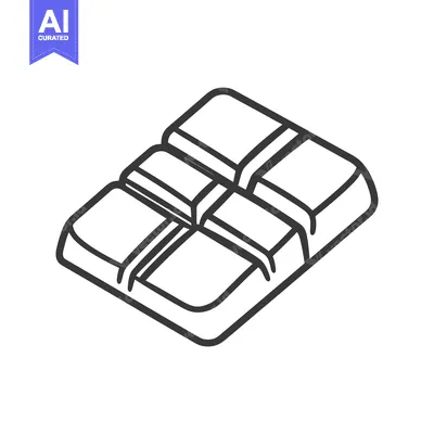 Aset premium populer: A simple black and white illustration of a segmented object
