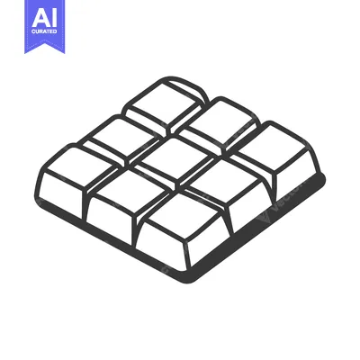 Popular premium asset: Simple monochrome illustration of a bar of chocolate squares