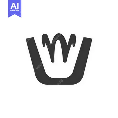 Aset desain premium: A stylized black symbol representing a hand gesture on white