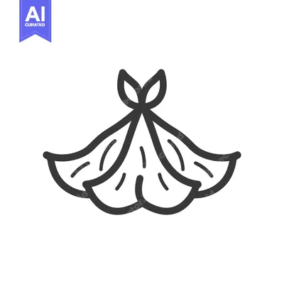 Aset premium populer: A stylized floral design with curved petal shaped elements