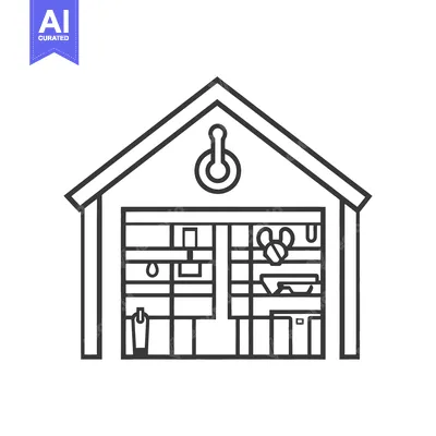 Popular premium asset: The interior of a shed with organized shelves and supplies