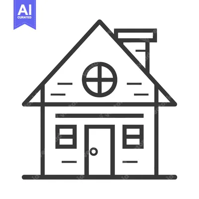 Premium design asset: Simple vector illustration of a home with windows and chimney