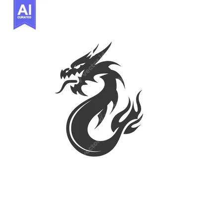 Aset premium populer: Fiery Dragon Silhouette with Spikes and Teeth