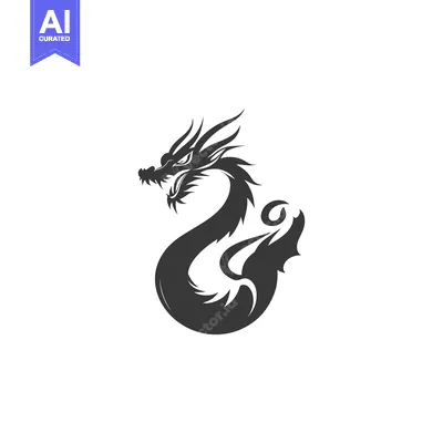 Popular premium asset: Silhouette of a Fierce Dragon with Spikes and Fangs