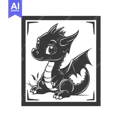 Popular premium asset: Cute Baby Dragon Sitting in a Frame