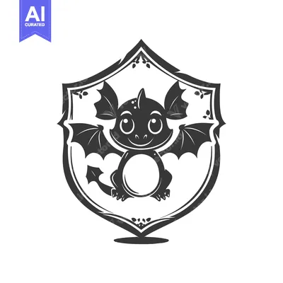 Popular premium asset: Cute Cartoon Dragon in a Shield