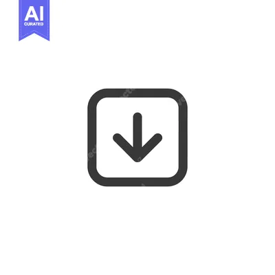 Premium design asset: Download Icon: Simple Dark Gray Arrow in Rounded Square Frame on White