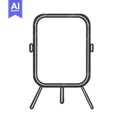 Aset desain premium: A simple black and white drawing of a standing whiteboard