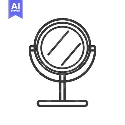 Popular premium asset: A simple outlined image of a round tabletop mirror