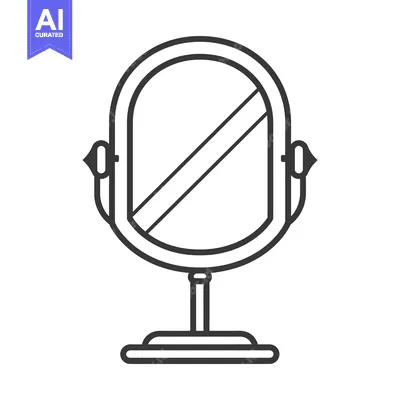 Aset premium populer: An Oval Framed Mirror with A Single Diagonal Line