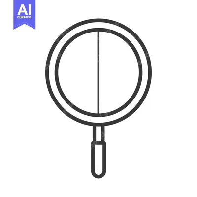 A simple line art illustration showing a cosmetic hand mirror