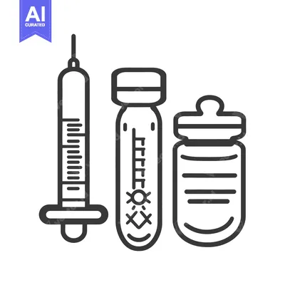 Illustrative line art depicting medical equipment for health care
