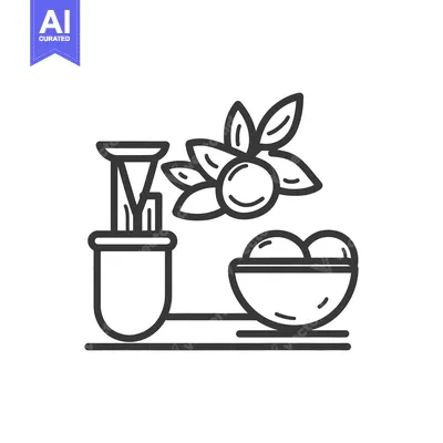 Aset premium populer: A Line Drawing Depicting Fruits Leaves And Food Preparation