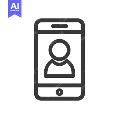 Aset desain premium: Smartphone Contact Icon: Minimalist Design for User Profile