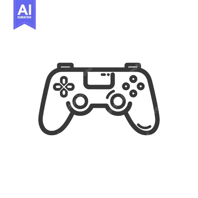Aset desain premium: Modern Game Controller Icon: Minimalist Design on White Background