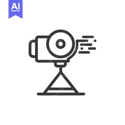Aset premium populer: Spotlight Icon: Studio Lighting Equipment with Rays, Isolated Vector I