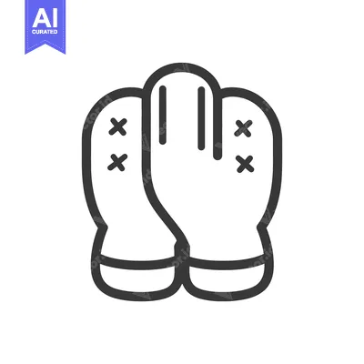 Popular premium asset: A simple line drawing depicts boxing gloves in black color