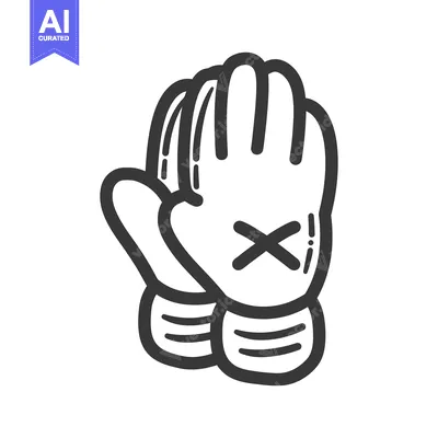 Two white gloves with a cross illustration design for hands