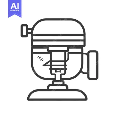 Aset desain premium: A simple illustration of a stand mixer for baking purposes