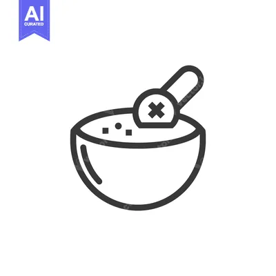 Aset premium populer: Minimalist Icon of Mortar and Pestle with Geometric Elements on White