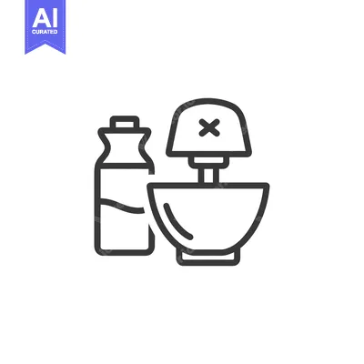 Minimalist Icon of Essential Oil Diffuser and Bottle
