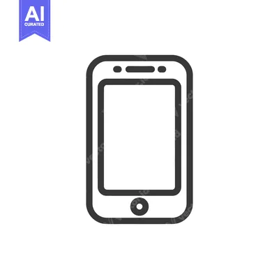 Aset premium populer: Minimalist Smartphone Icon: Sleek Design with Rounded Edges and Clean