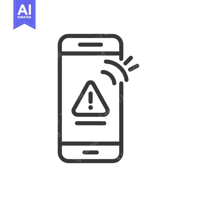 Smartphone Alert Icon: Warning Notification on Mobile Device Screen
