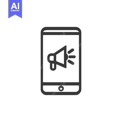 Mobile Marketing: Smartphone with Megaphone Icon for Advertising Campa