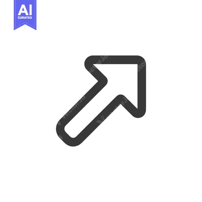 Aset premium populer: Bold Arrow Icon Pointing Upward and Right on White Background