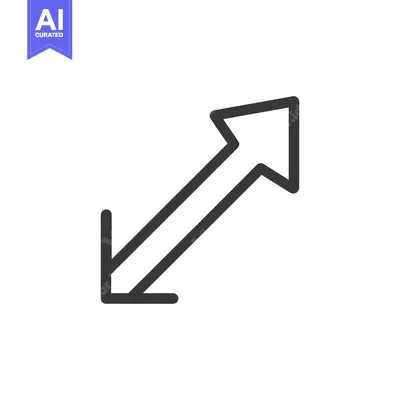 Diagonal Arrow Icon: Upward and Downward Direction, Minimalist Design