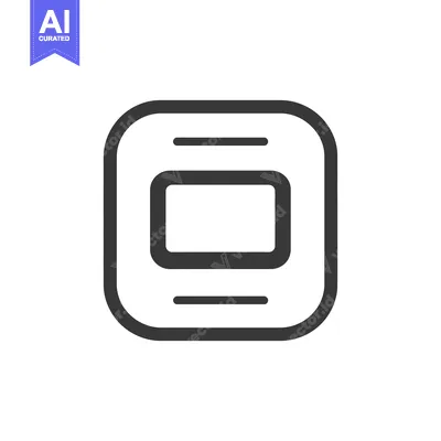 Aset desain premium: Minimalist Dark Gray Icon: Rounded Square with Inner Rectangle and Bar