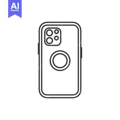 Aset premium populer: Modern Smartphone Outline with Camera Array and MagSafe Circle
