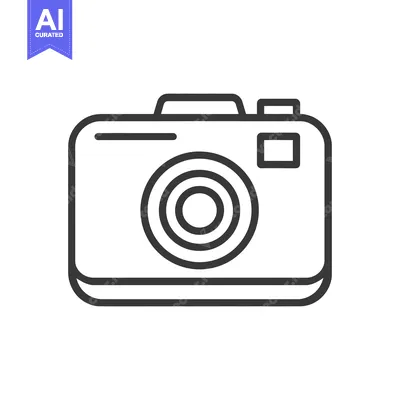 Premium design asset: Minimalist Camera Icon: Clean Line Art on White Background